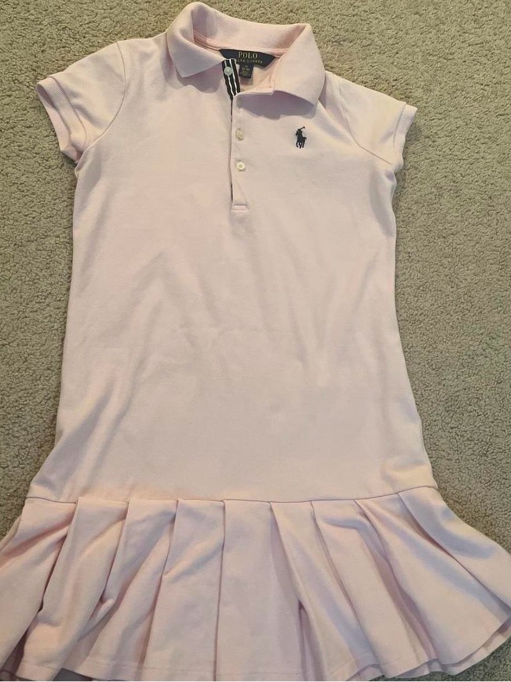 Polo by Ralph Lauren Pale Pink Girls' Polo Dress with Pleated Skirt